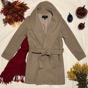 Small Petite Ann Taylor Shawl Collar Wrap Coat